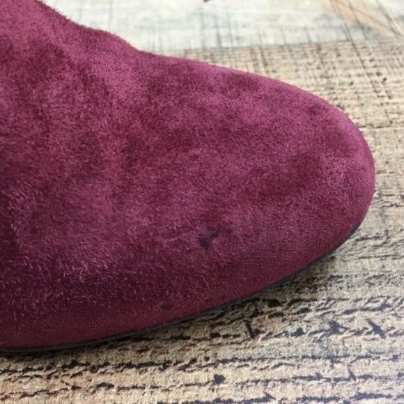 Geox‎ Respira Red Black Brick Suede Glimmer Pumps Ankle Booties Womens 38.5 8.5 - Picture 7 of 15